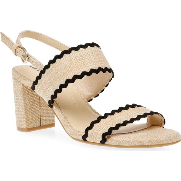 Anne Klein Shoes - Anne Klein Raine Rickrack Raffia Slingback Sandal 10